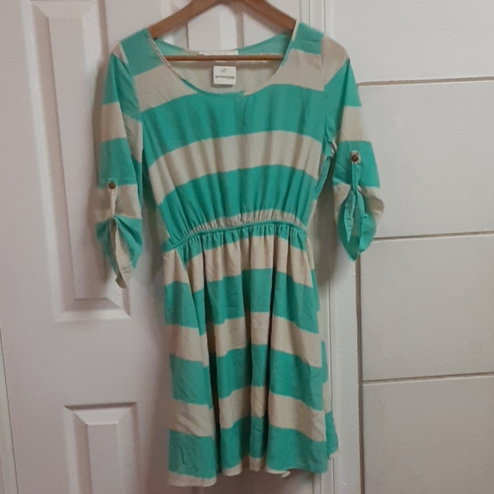 Chevron teal dress